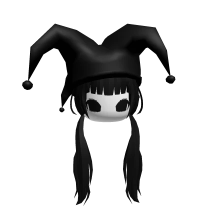 Moe Black Hair Jester Hat