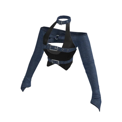 BB KPOP aespa Denim Belt Corset Halter