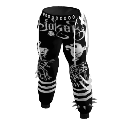 Clown pants Y2K joker jester black,
