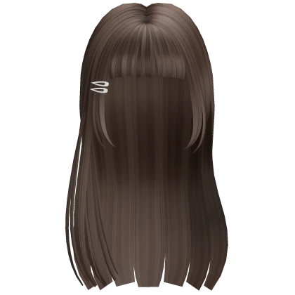 Long Hime Cut w/ Clips (Brown)