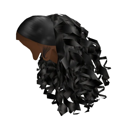 Curly Sleek Middle Part [Black]