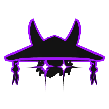 Cartoony Purple Samurai Hat w/ Eye Glare