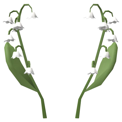  ♡ Large cute white lily of the valley flower back