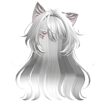 White Anime Cat Hair