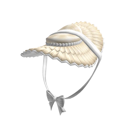 Victorian Straw Cottage Style Garden Hat in White