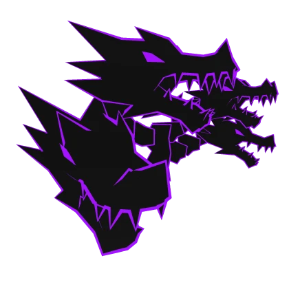 Cartoony Purple Dragon Heads