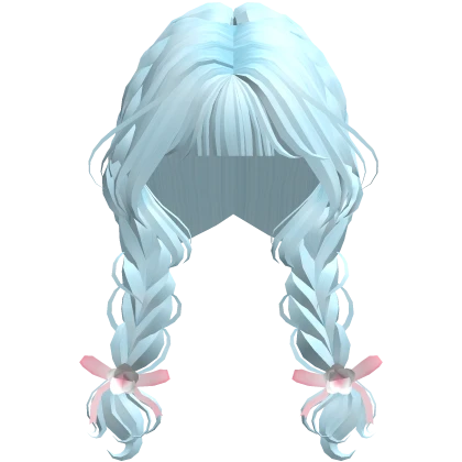 Cute Pastel Blue Igari Braided Pigtails