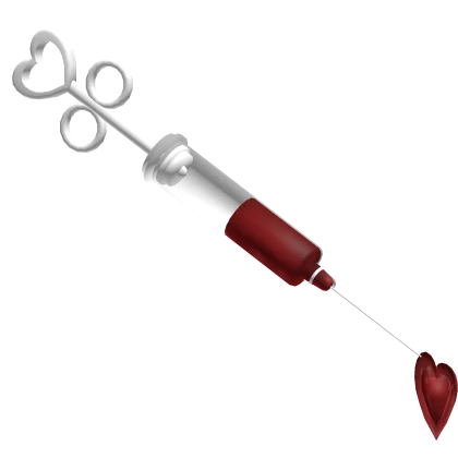 gothic nurses heart syringe in white