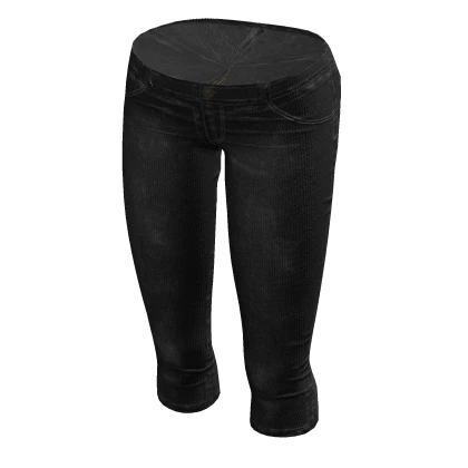 ☆ black capri low-rise jeans (black)