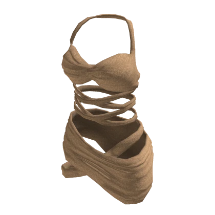 Beige Laced Bikini Dress 