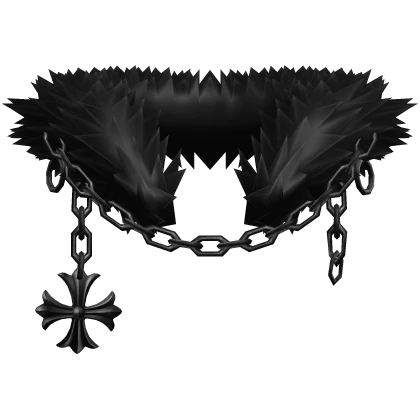 Chained Chrome Pendant Neck Fur