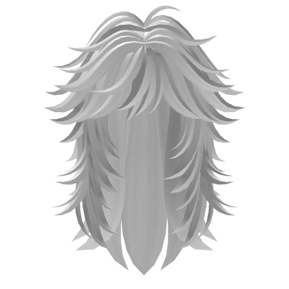Long Messy Anime Wolf Cut in White