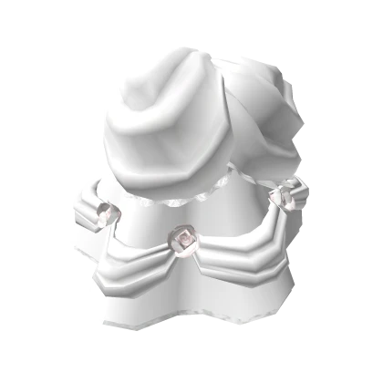 Elegant White Rose Rococo White Train Skirt