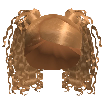 ☆ Honey Blonde Side swoop curly pigtails