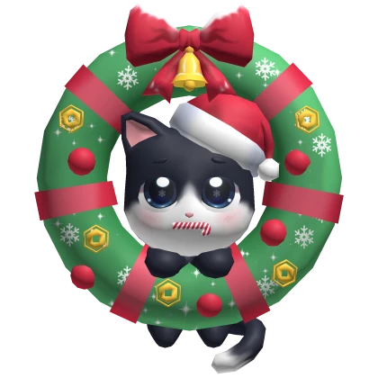 Christmas Wreath Kitten