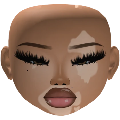 Vitiligo Baddie Latina Mesh Makeup Glossy Lips 