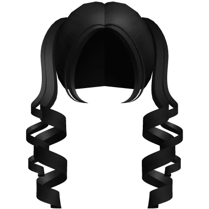 ♡ Cute Long Swirly Pigtails in Black