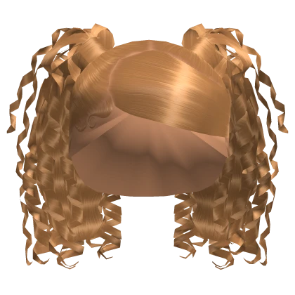 ☆ Honey Blonde Side swoop curly pigtails