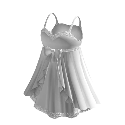 🍀Ruffle Lace Strap Dress (White)