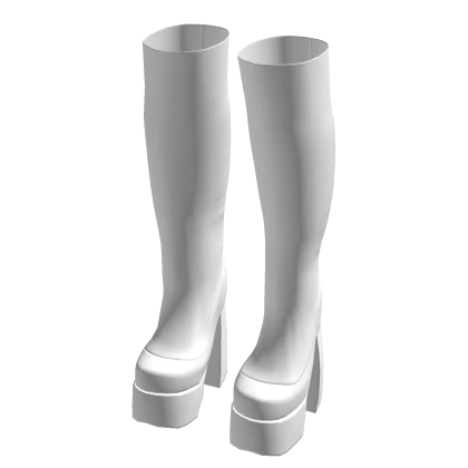 it-girl ☆ chunky blocky white platfrom boots