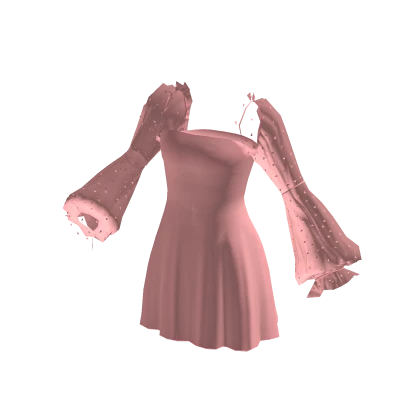 Pink dress with transparent sleeves