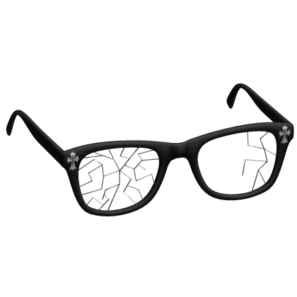 Black Chrome Cross Broken Glasses