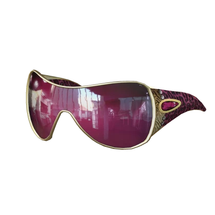Pink Cheetah Designer Shield Sunglasses 2000s Y2K 