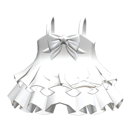 Kawaii White Ruffled Bow Dress 3.0