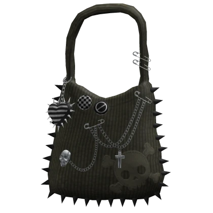Grunge Pierced Tote Bag Green
