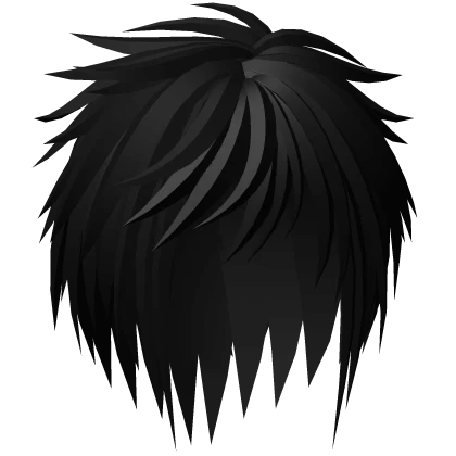 Unkept Scene Emo Boy Hair (Black)
