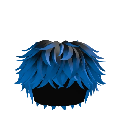 Messy Cool Fluffy Anime Boy Hair [Blue to Black]