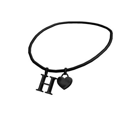3.0 Initial Necklace: H (Black)