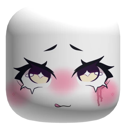 Cute Blood Tear Shiny Chibi White Face - Halloween