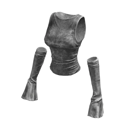 BB Y2K Punk Grey Tank Top w/ Arm Warmers  