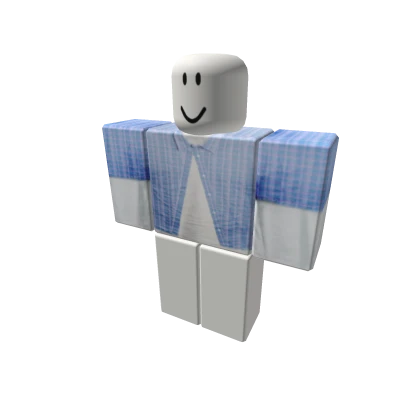 Kameja Boxy Longsleeve Blue  - Kotak Kotak