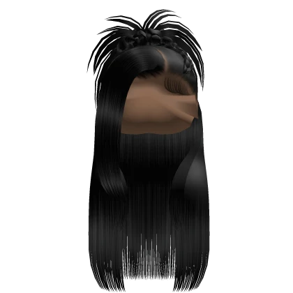 𝒫 | Spiky Braided Half Up Half Down in Black