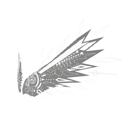 White Holographic Mecha Wings