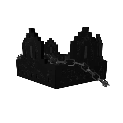 Black Noir Grunge Goth Chain 8-Bit Crown [ADD-ON]