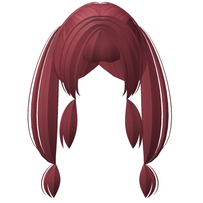 ♡ (FREE) : Long Cute Anime Pigtails in Red