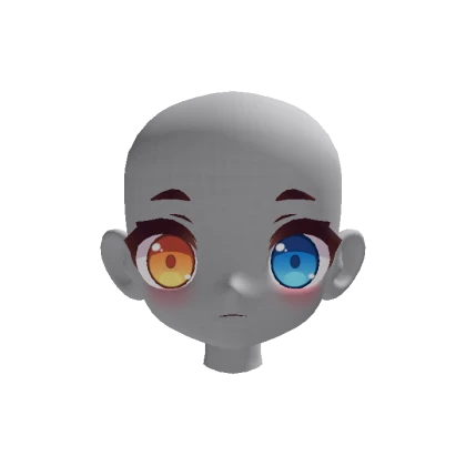 Luna Doll girl head (blue and orange eyes)