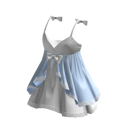 Valentines Baby Doll Dress Blue White