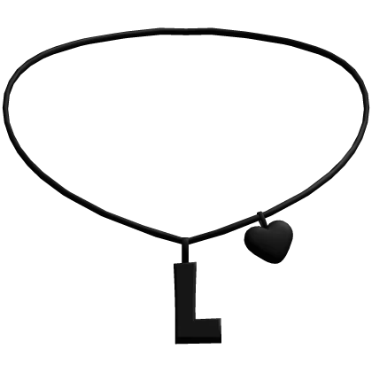 ♡ initial L heart necklace in black (3.0)