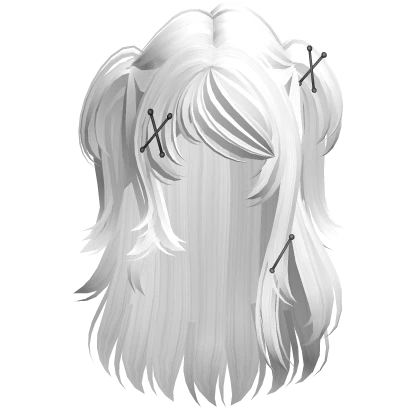 Emo Scene Spikey Girl w/ Piercings Hair (White)