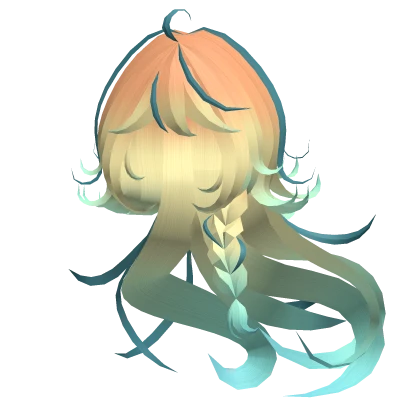 Long Magical Jellyfish Anime Hair in Sea Monster