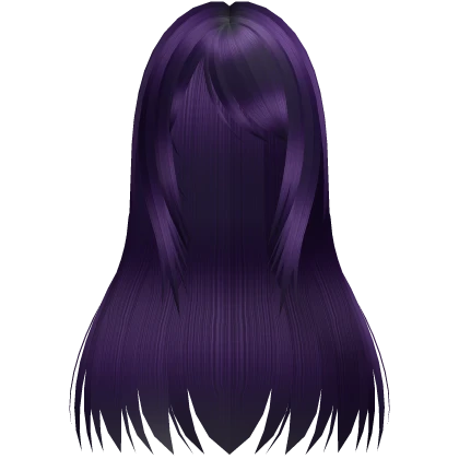 Silky Dark Purple Wispy Hair W Bangs Halloween