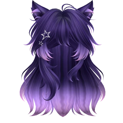 Super Fluffy Loose Cat Ears Hairstyle (Galaxy)