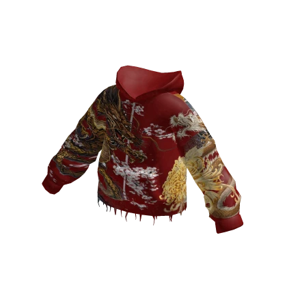 Hoodie Indische Red Dragon Sukajan Y2K 5%