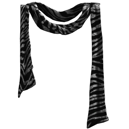 Zebra Print Distressed Emo/Vkei Scarf 