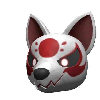 Red and White Kitsune Head