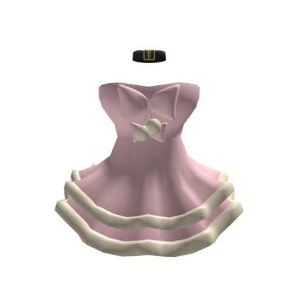 🎀🖤Chibi Doll - Pink strapless ruffle dress